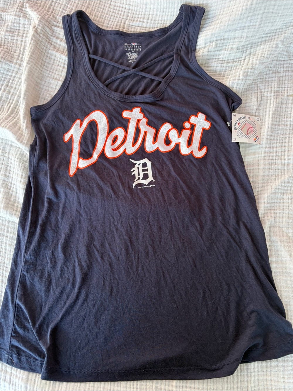 NEW MLB Detroit Tigers Navy Women Tank Top Large